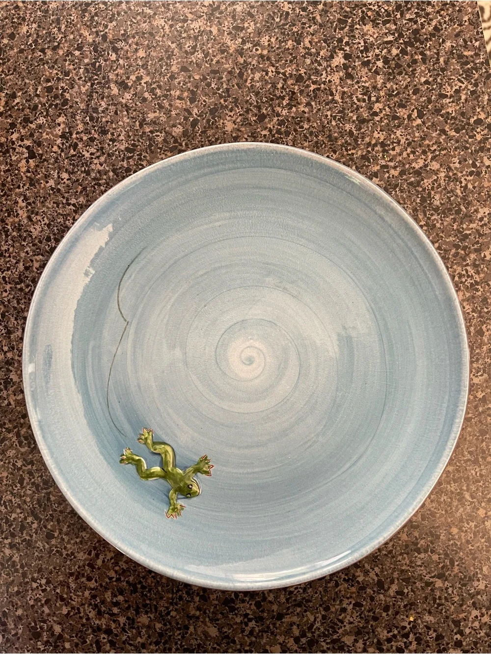 Set of 4 Pottery Barn Blue Raised Frog Salad Plates